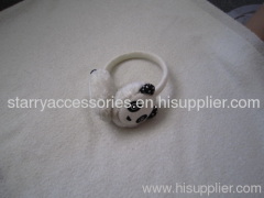 White acrylic earmuffs with panda