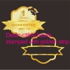 Custom special destructible labels with stamping gloden strip around the labels or patterns