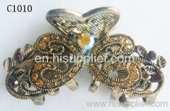 C1010 Newest Jewelry Unique Decorative Zinc Alloy Hair Claw With Rhinestone