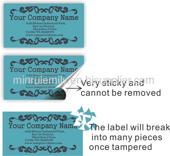 destructible address label from China manufacturer - Shenzhen Minrui ...