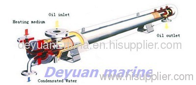 Oil heater for marine boiler