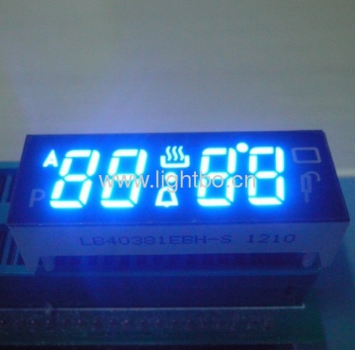Ultra bright blue Four digit 0.38common cathode seven segment led displays for oven