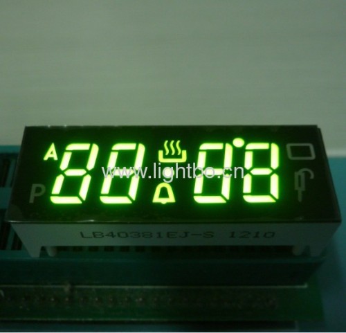 Super bright green 4 digit 7 segment led displays for multifunction digital oven timer control
