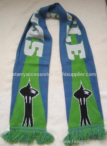 acrylic double layer football scarf