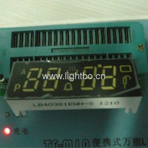 Custom design 4 digit 0.38" common cathode pure white seven segment led numeric displays for oven control