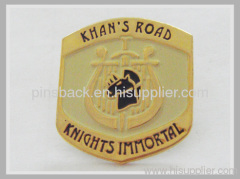 Gold lapel pins with soft enamel process
