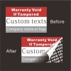 Custom polyester warranty void labels,leave white color texts VOID behind once tampered