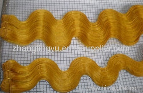 Light blond human hair extension