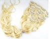 613# light blond clip in hair weft