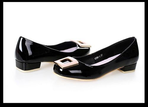 Ladies black flat shoes