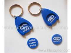 Plastic Eur coin holder keychain