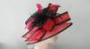 Party Custom Sinamay Hat For Women with Contrast Color Feathers and Adjustable Sweatband