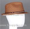 Band Custom Ladies Paper Braid Hats, Fashion Women Paper Fedora Hats for Normal Day