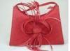 Red Stylish Customized Ladies' Sinamay Curled Bags With Feathers For Party, Fashion Place
