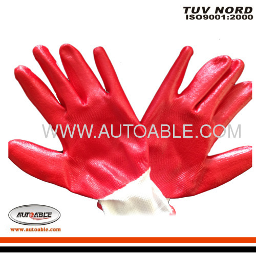 Red Nitrile Coated Gloves
