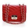 Red Simple Chanel Flap Designer Imitation Handbags With Sheepskin Leather