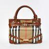 Medium Tote Fashionable replica Burberry Classic Bags With Brown Leather Trim