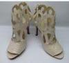 Womens Strappy Sandals Full Leather High Heel Sandal Shoes With Gold Buckle