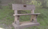 stone bench with backrest