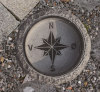 compass stone birdbath