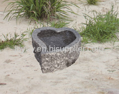 heart stone carving birdbath