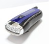 Portable hand crank 3 LEDs dynamo flashlight