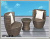 Rattan table chair set