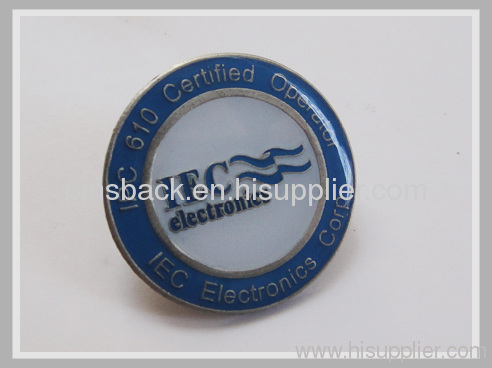 custom metal epoxy pins with soft enamel process , silver plated