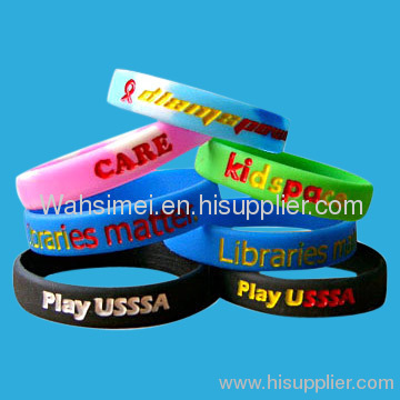 Debossed full color silicon wristbands