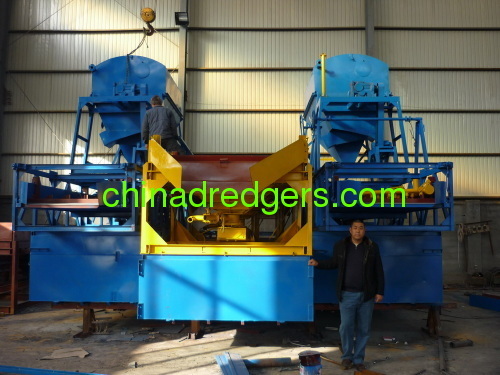 Sand pumping of gold separation equipment