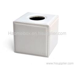 Leather tissue box