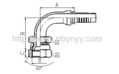 29692 90° JIS GAS FEMALE 60° CONE SEAT HYDRAULIC HOSE FITTING PIPE FITTING COUPLING