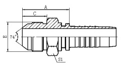 16712 JIC MALE 74° CONE HYDRAULIC HOSE FITTING PIPE FITTING COUPLING