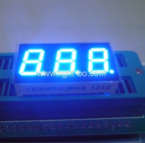 Triple digit 0.4common cathode blue 7 segment led numeric display