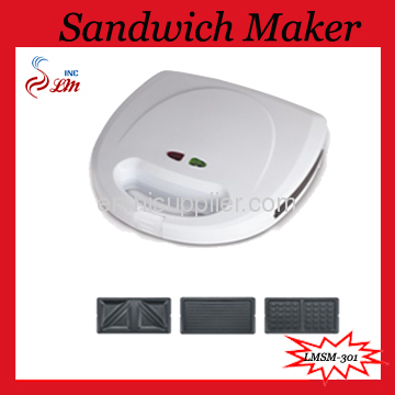 3 In 1 Interchangeable Sandwich Maker/Triangle Plate/Waffle Plate/Grill Plate