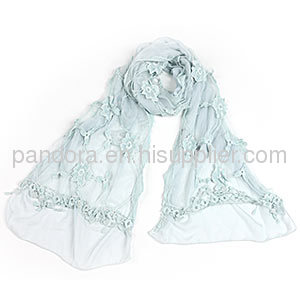 Wholesale Fashion Elegant Flower Lace Chiffon Pashmina Shawls 2012