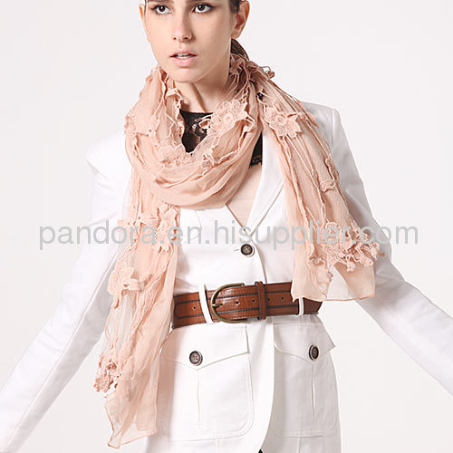 Wholesale Fashion Elegant Flower Lace Chiffon Pashmina Shawls 2012