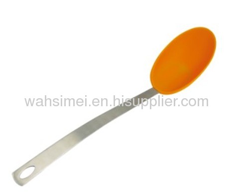 Colourful silicon kitchen soup spoons