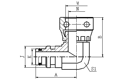 2Y9 90° ELBOW CLIP FASTENER MALE / CLIP FASTENER FEMALE SAE J1467 HYDRAULIC ADAPTER FITTING ELBOW PIPE FITTING 