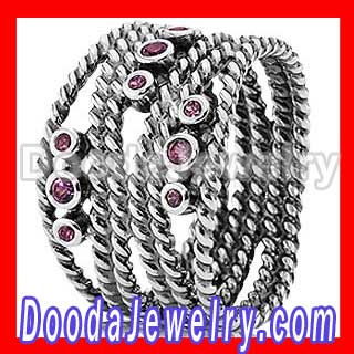 european Sterling Silver Hidden Romance Ring with Rhodolite Wholesale