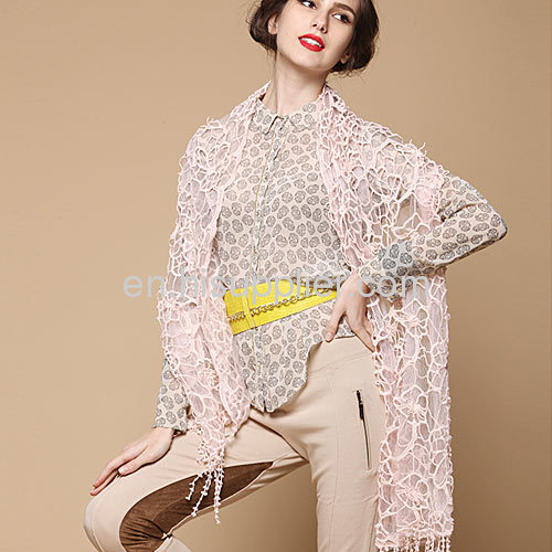 Fashion Office Lady Bohemia Style Cotton Chiffon Lace Pashmina Shawls Neckerchief