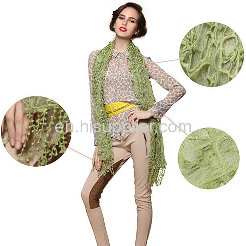 Fashion Office Lady Bohemia Style Cotton Chiffon Lace Pashmina Shawls Neckerchief