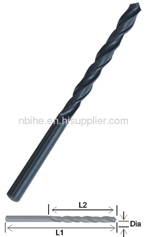 HSS STRAIGHT SHANK TWIST DRILL BIT,DIN338, BLACK OXIDE