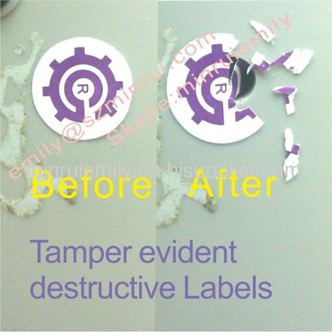 Custom destructibel tamper evident labels printing from China with quickly leading time and good quality