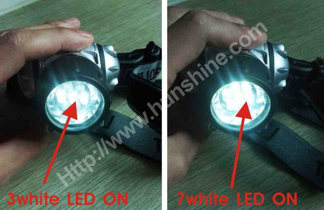 7white+2red led headlamp