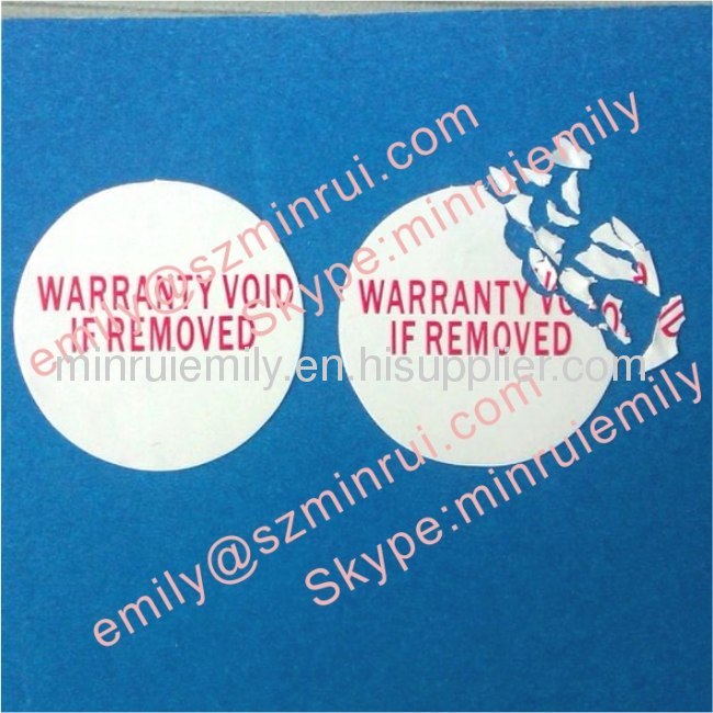 Custom destructible tamper seal stickers,custom round tamper evident seal stickers