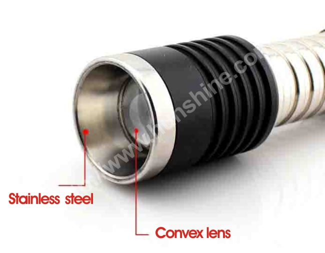 stainless steel Ultra bright rechargeable CREE t6 led flashlight