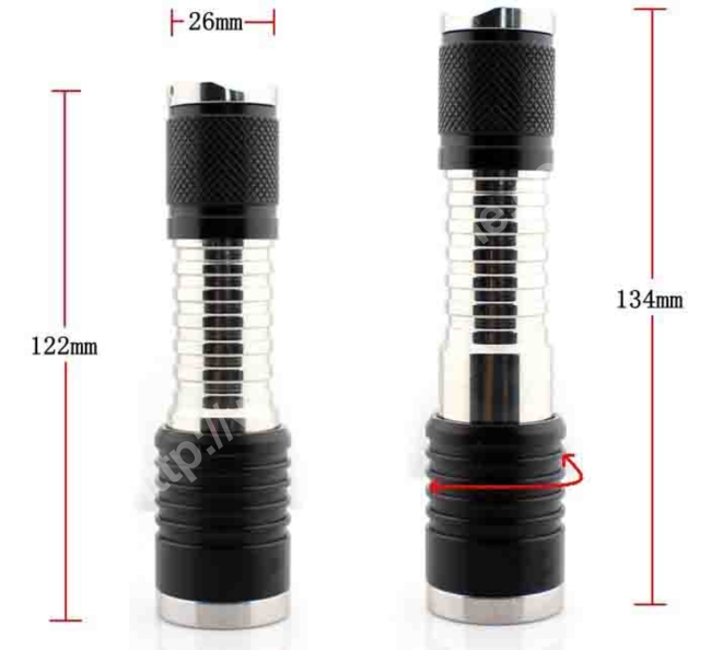 stainless steel Ultra bright rechargeable CREE t6 led flashlight