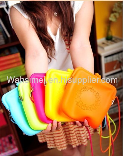 Popular new style candy shoulder silicone handbag