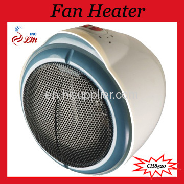 Desk Fan Heater/2 Heat Settings/Power Indicator Light/Adjustable Thermostat/1000W/2000W